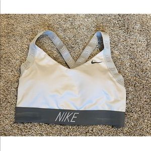 White Nike sports bra